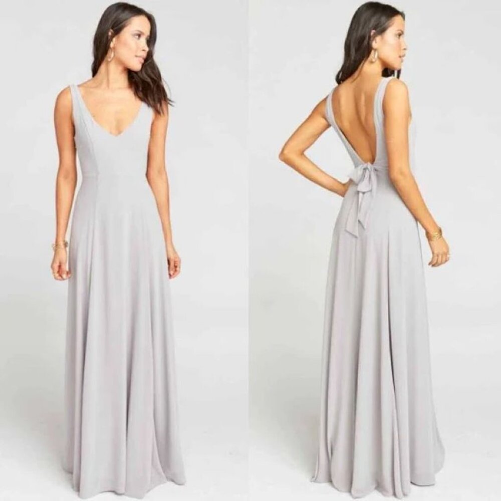 NWT Show Me Your MuMu Jenn Maxi Dress Dove Grey
